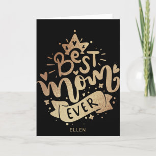 Die beste Mama je Black Gold Typografie Momthers  Karte