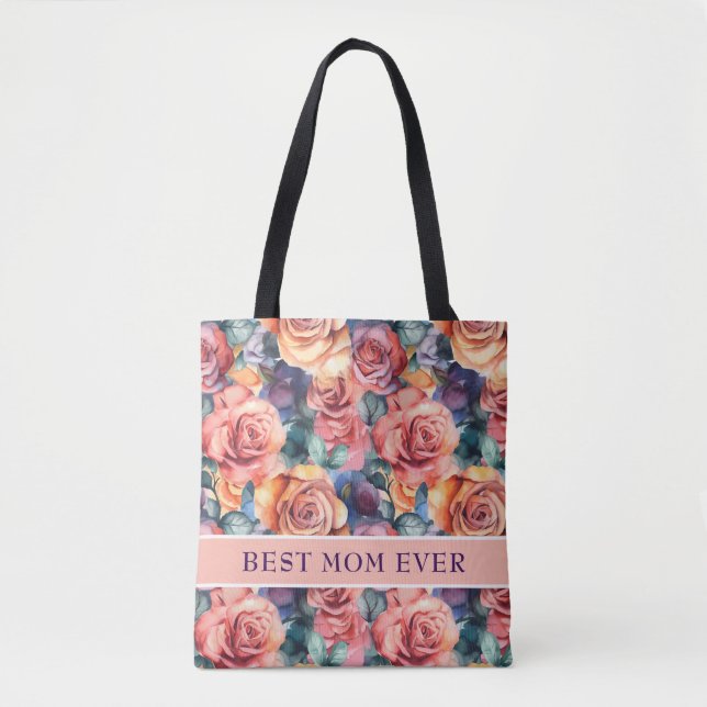 Die beste Mama je botanisch Tasche (Vorderseite)