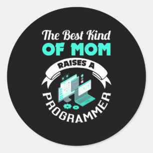 Die beste Mama löst einen Programmierer aus Runder Aufkleber