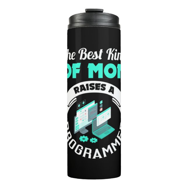 Die beste Mama löst einen Programmierer aus Thermosbecher (Vorderseite)