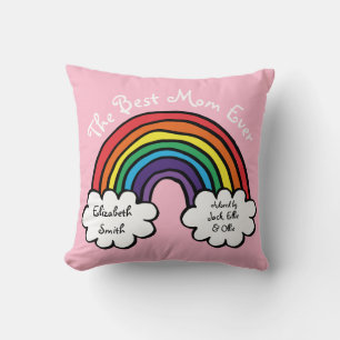 Die beste Mama, Mutti, jemals Buntes Regenbogen Ro Kissen