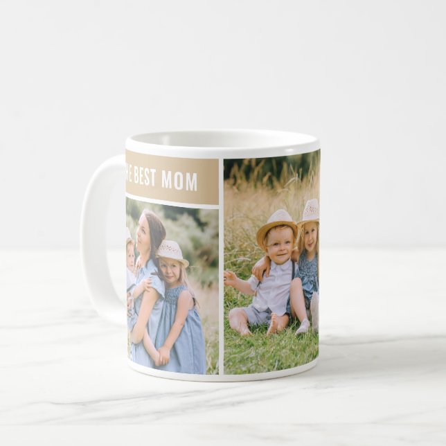 Die beste Mama neutrale Mütter Tagesfoto Collage Kaffeetasse (Vorderseite Links)