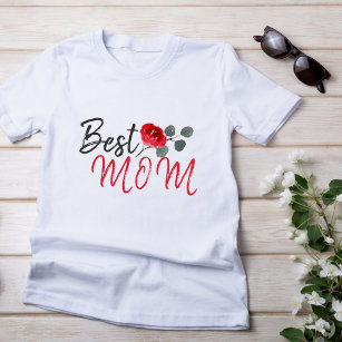 Die beste Mama Rote Rose Wasserfarben Muttertag T-Shirt