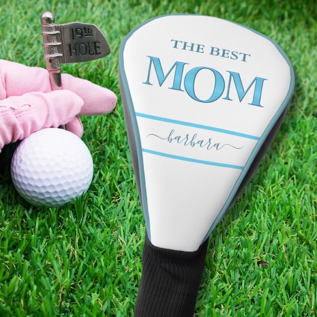Die beste Mama Stilvolles Blue Metallic Lettering Golf Headcover (Von Creator hochgeladen)