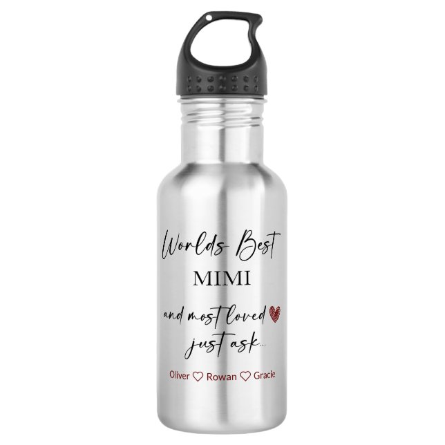 Die beste Mimi- und Lieblingswasserflasche der Wel Edelstahlflasche (Vorderseite)