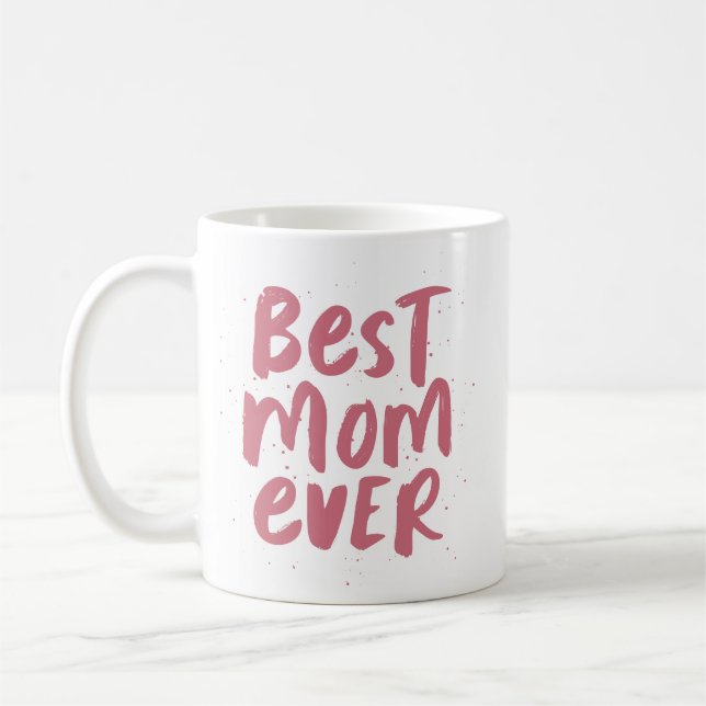 Die beste Mutter aller Zeiten in Rosa Foto Kaffeetasse (Links)