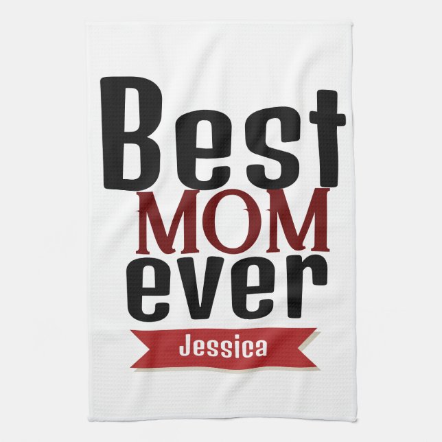 Die beste Mutter aller Zeiten, Mama personalisiere Geschirrtuch (Vertikal)