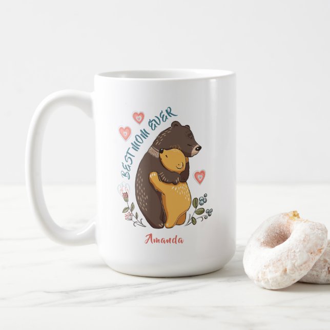 Die beste Mutter aller Zeiten, personalisierte Mut Kaffeetasse (Mit Donut)
