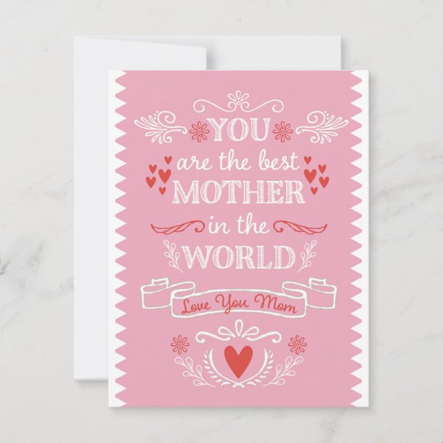 Die beste Mutter der Welt Feiertagskarte (Vorderseite)