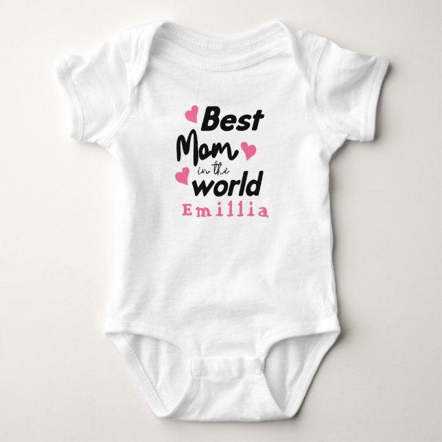 Die beste Mutter der Welt, Personalisierter Name N Baby Strampler (Vorderseite)