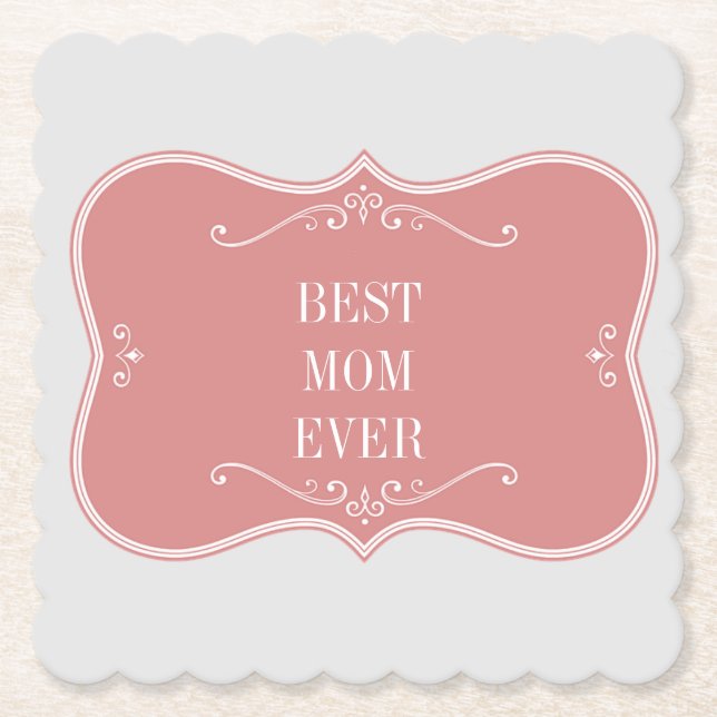 Die beste Mutter der Welt, rosa Rahmen quadratisch Untersetzer (Vorderseite)