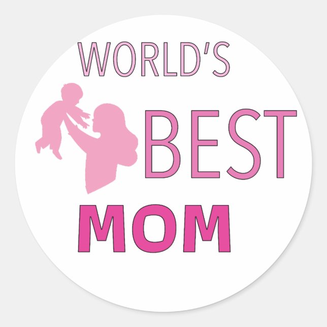 Die beste Mutter der Welt Runder Aufkleber (Vorderseite)