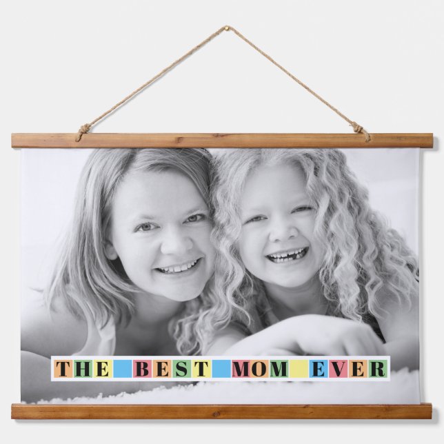 Die beste Mutter, die je farbenprächtig zum Mutter Wandteppich Mit Holzrahmen (Vorne)