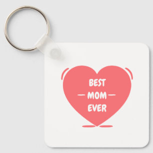 Die beste Mutter, die je niedlich pink editierbar Schlüsselanhänger