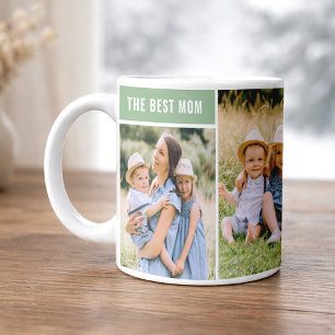 Die beste Mutter grüne Fotocollage Kaffeetasse