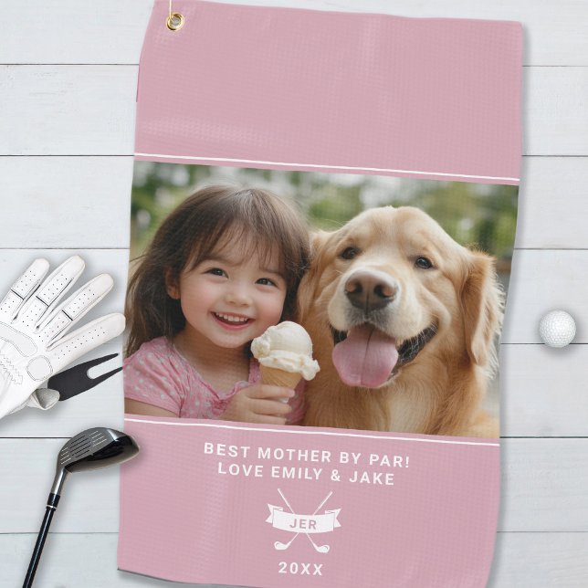 Die beste Mutter von Par Golfer Foto Sport Lover P Golfhandtuch (Best Mother By Par Golfer Photo Sports Lover Pink Golf Towel)