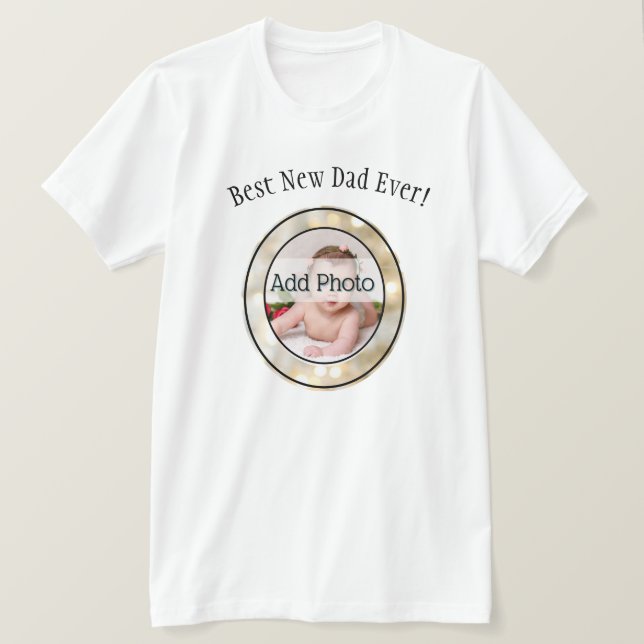 Die beste neue Vater-Familie Foto Rahmen T-Shirt (Design vorne)