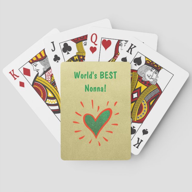 Die beste Nonna der Welt, Gold, Grün, Rot, Italien Spielkarten (Rückseite)