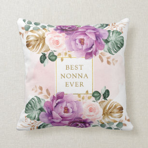 Die beste Nonna je  Chic Tropical Floral Großmutte Kissen