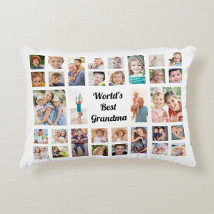 Die beste Oma-32-Familie der Welt - FotoCollage Wh Dekokissen