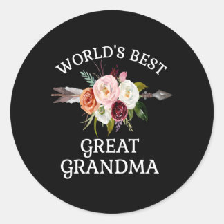 Die beste Oma Arrow Blume der Welt Bouquet Runder Aufkleber