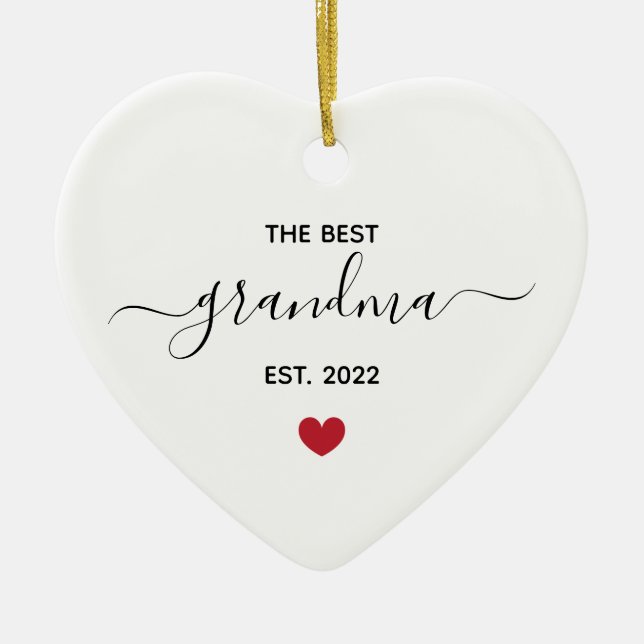 Die beste Oma "est year" Keramik Ornament (Vorne)