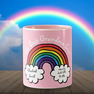Die beste Oma Großmutter überhaupt Regenbogen Rosa Zweifarbige Tasse