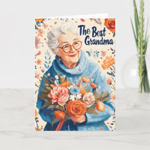 Die beste Oma lächelnde Frau Feiertagskarte