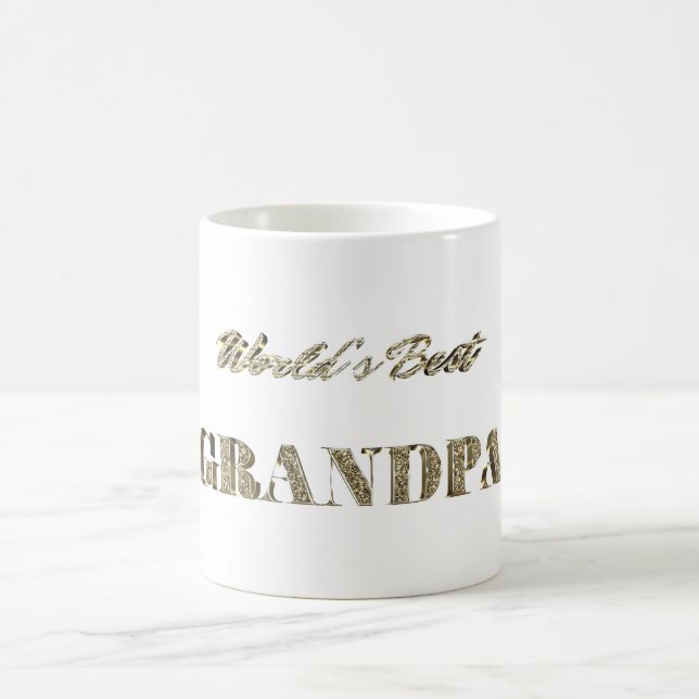 Die beste Opa-Gold-Glitzern-Typografie der Welt Kaffeetasse (Mittel)