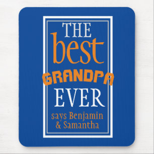 Die beste Opa je Typografie Blue Mouse Pad Mousepad