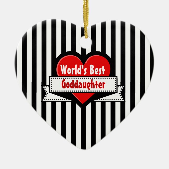 Die beste Patenttochter-rotes Herz-Band V20F der Keramik Ornament (Vorne)