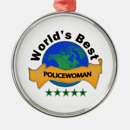 Die beste Polizeibeamtin der Welt Silbernes Ornament