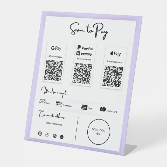 Die beste QR-Code-Zahlung per Telefon-Preisschild Sockelschild (Vorderseite)