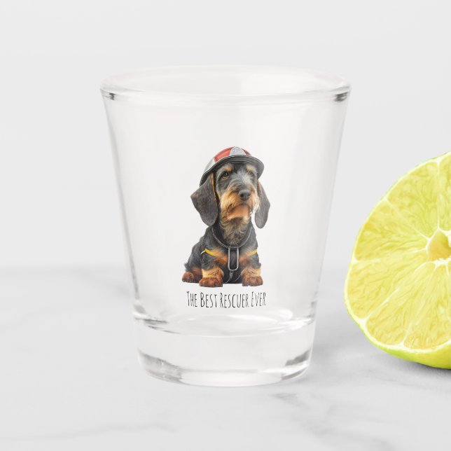 Die beste Retter-Dackel aller Zeiten Schnapsglas (Vorderseite)