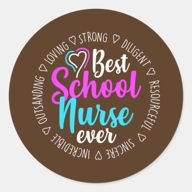 Die beste Schulkrankenversorgung je Runder Aufkleber (Vorderseite)