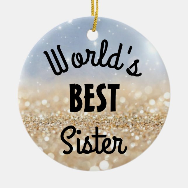 Die beste Schwester der Welt, Freund, Tante, Chef Keramik Ornament (Vorne)