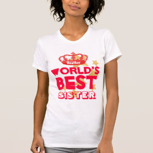 Die beste SCHWESTER der Welt rote Krone und Sterne T-Shirt