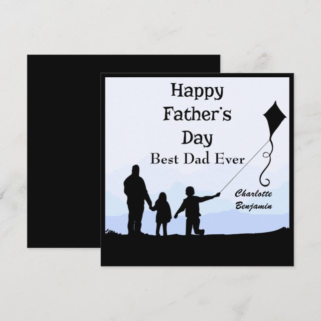 Die beste Silhouette für Vater heißt "Kite Vaterta Einladung (Vorne/Hinten)