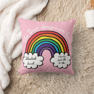 Die beste Stiefmutter überhaupt Farbige Regenbogen Kissen