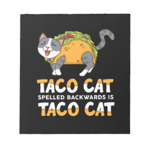 Die beste Taco Katze, die rückwärts geschrieben Notizblock