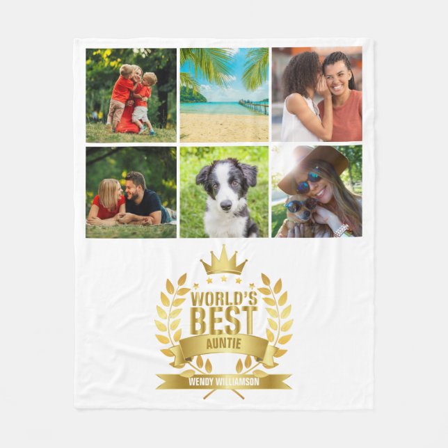 Die beste Tante der Welt 6 FotoCollage Fleecedecke (Vorderseite)