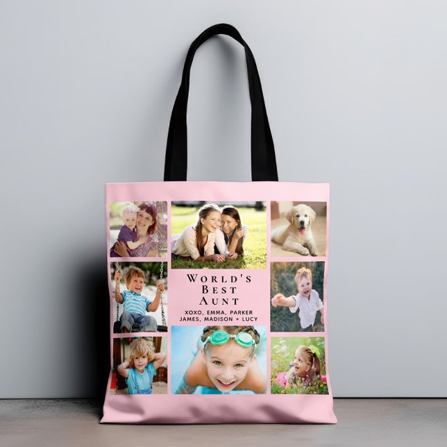 Die beste Tante der Welt 8 - Collage Rosa Tasche (Von Creator hochgeladen)