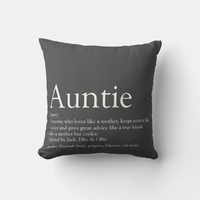 Die beste Tante der Welt - Graue Definition Kissen (Vorderseite)