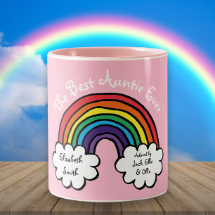 Die beste Tante ever Regenbogen Rosa Zweifarbige Tasse