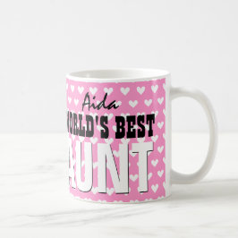 Die beste TANTE rosa weiße Herzen V26 der Welt Kaffeetasse