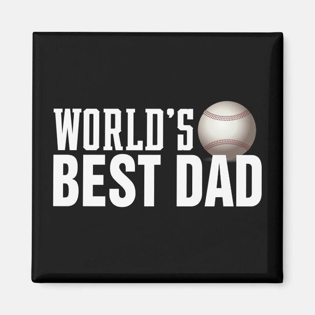 Die beste Vater-Typografie-Baseball der Welt | Mag Magnet (Vorne)