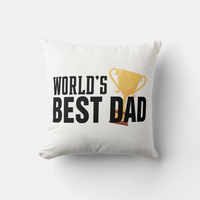 Die beste Vater-Typografie-Trophäe der Welt | Kiss Kissen (Vorderseite)