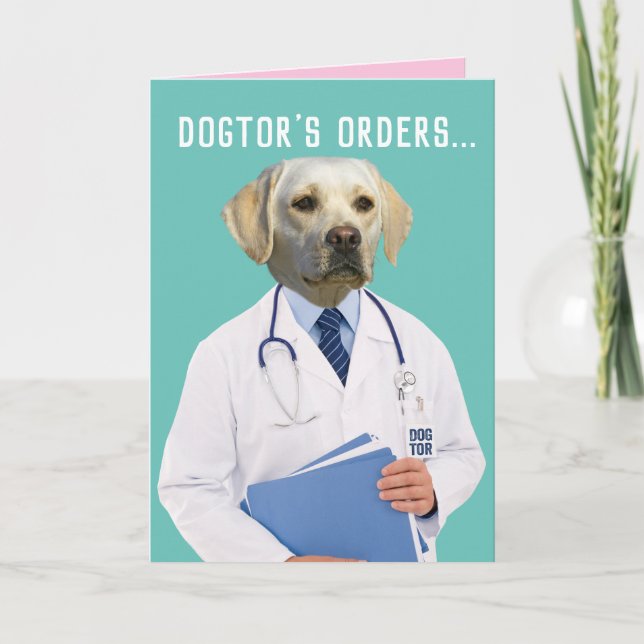 Die Bestellungen von Funny Gelbe Labrador heilen u Karte (Vorderseite)