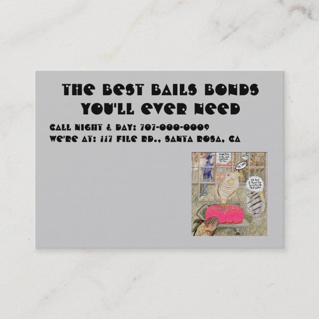 Die besten Bail Bonds, die Sie je brauchen werden Visitenkarte (Vorderseite)