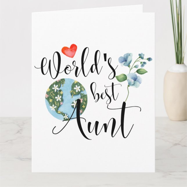 Die besten Blume der Welt für Tante - Linsentrübun Karte (Vorderseite)
